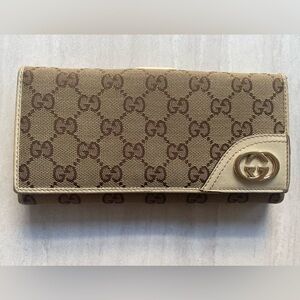 GUCCI GG Canvas Leather Monogram Long Wallet 🔥HOST PICK🔥